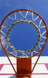 Превью обои баскетбольное кольцо, сетка, баскетбол, небо, спорт