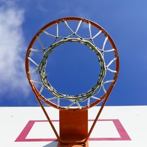 Превью обои баскетбольное кольцо, сетка, баскетбол, небо, спорт