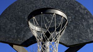 Превью обои баскетбольное кольцо, сетка, небо, баскетбол, спорт