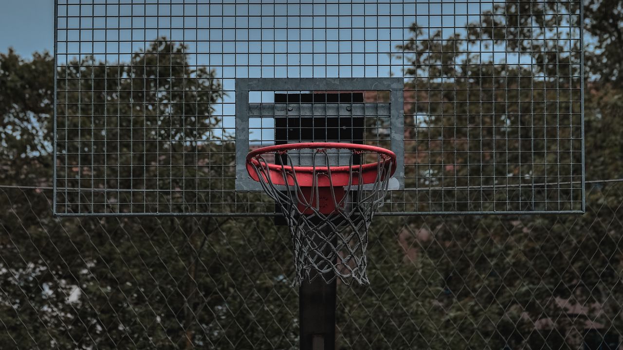 Обои баскетбольное кольцо, щиток, кольцо, баскетбол, площадка