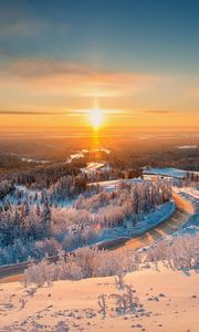 Превью обои белогорье, урал, зима, свет, пейзаж