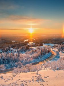 Превью обои белогорье, урал, зима, свет, пейзаж