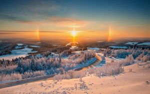 Превью обои белогорье, урал, зима, свет, пейзаж