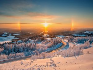 Превью обои белогорье, урал, зима, свет, пейзаж