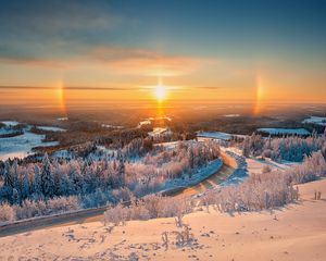 Превью обои белогорье, урал, зима, свет, пейзаж