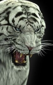 Превью обои бенгальский тигр, тигр, большая кошка, хищник, клыки