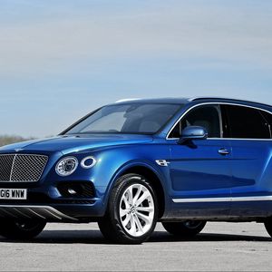 Превью обои bentley, bentayga, вид сбоку, синий