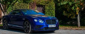 Превью обои bentley continental, bentley, автомобиль, синий