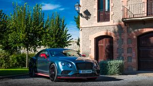 Превью обои bentley continental, bentley, автомобиль, синий, стоянка