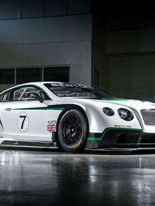 Превью обои bentley, continental, gt3, спорткар, вид сбоку