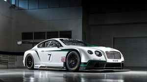 Превью обои bentley, continental, gt3, спорткар, вид сбоку