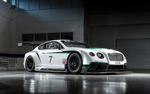 Превью обои bentley, continental, gt3, спорткар, вид сбоку