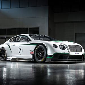 Превью обои bentley, continental, gt3, спорткар, вид сбоку