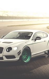 Превью обои bentley, continental, gt3-r, белый, вид сбоку