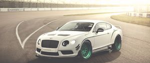 Превью обои bentley, continental, gt3-r, белый, вид сбоку