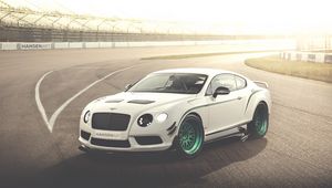 Превью обои bentley, continental, gt3-r, белый, вид сбоку