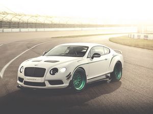 Превью обои bentley, continental, gt3-r, белый, вид сбоку