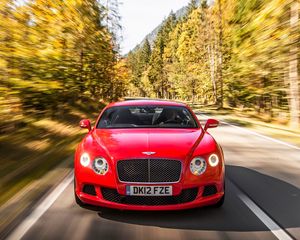 Превью обои bentley, continental, gt, движение, скорость