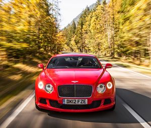 Превью обои bentley, continental, gt, движение, скорость