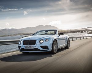 Превью обои bentley, continental, gt, v8, кабриолет, вид сбоку