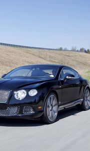 Превью обои bentley, continental, gt, черный, вид сбоку