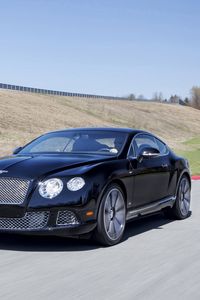 Превью обои bentley, continental, gt, черный, вид сбоку