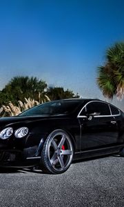 Превью обои bentley, continental gt, черный, вид сбоку