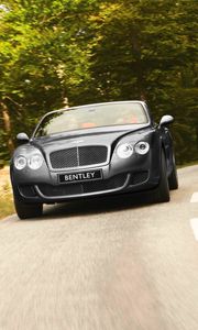 Превью обои bentley, continental, gtc, вид спереди, дорога