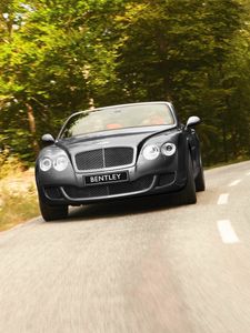 Превью обои bentley, continental, gtc, вид спереди, дорога