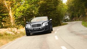 Превью обои bentley, continental, gtc, вид спереди, дорога