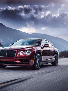 Превью обои bentley, flying spur, движение