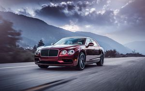 Превью обои bentley, flying spur, движение