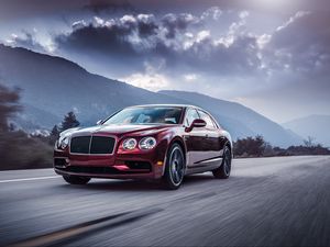 Превью обои bentley, flying spur, движение