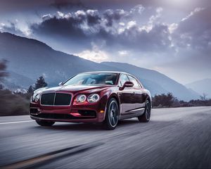 Превью обои bentley, flying spur, движение