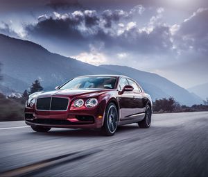 Превью обои bentley, flying spur, движение