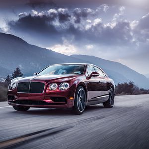 Превью обои bentley, flying spur, движение