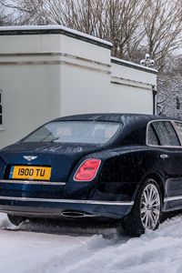 Превью обои bentley, mulsanne, черный, вид сбоку