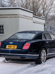 Превью обои bentley, mulsanne, черный, вид сбоку