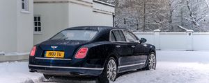 Превью обои bentley, mulsanne, черный, вид сбоку