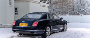 Превью обои bentley, mulsanne, черный, вид сбоку