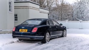 Превью обои bentley, mulsanne, черный, вид сбоку