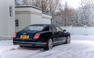 Превью обои bentley, mulsanne, черный, вид сбоку