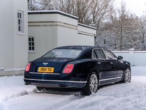 Превью обои bentley, mulsanne, черный, вид сбоку