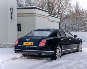 Превью обои bentley, mulsanne, черный, вид сбоку