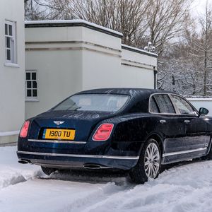 Превью обои bentley, mulsanne, черный, вид сбоку