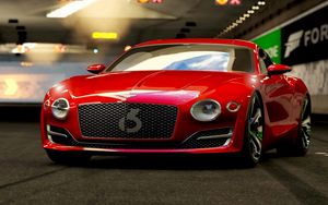 Превью обои bentley, спорткар, суперкар, красный, арт