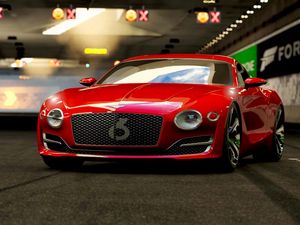 Превью обои bentley, спорткар, суперкар, красный, арт