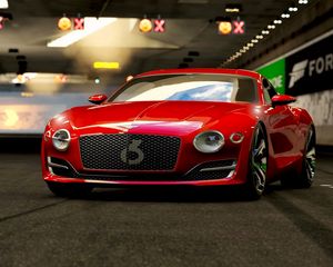 Превью обои bentley, спорткар, суперкар, красный, арт