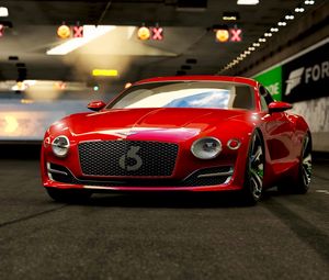 Превью обои bentley, спорткар, суперкар, красный, арт