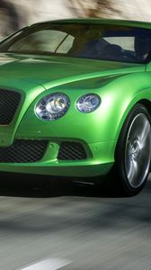 Превью обои bentley, зеленый, вид сбоку